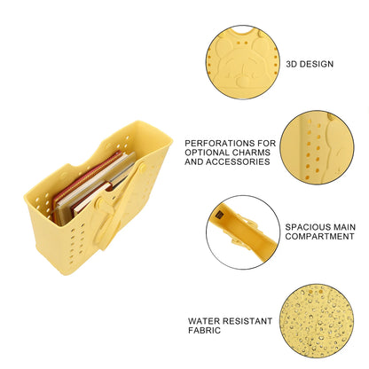 Disney Winnie the Pooh Rubber Tote Bag with Cutout Design and Easy-Clean Finish