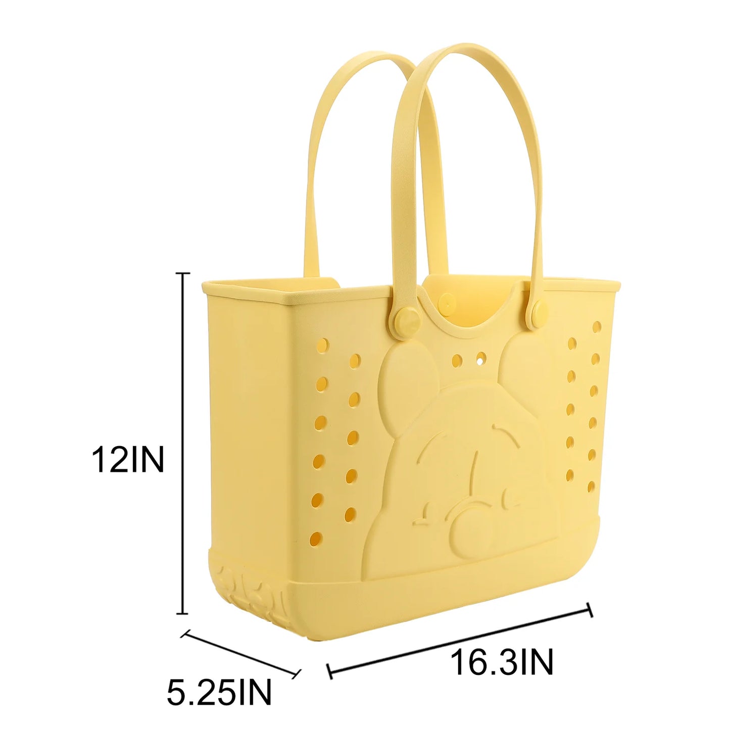 Disney Winnie the Pooh Rubber Tote Bag with Cutout Design and Easy-Clean Finish