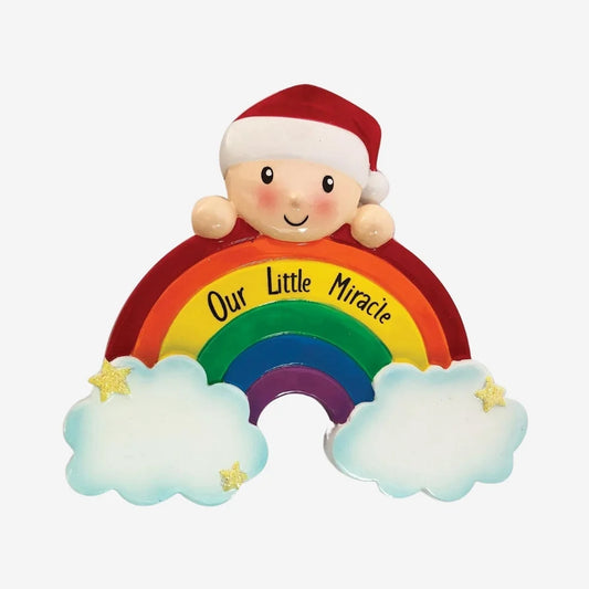 Rainbow Baby Personalized Christmas Ornament