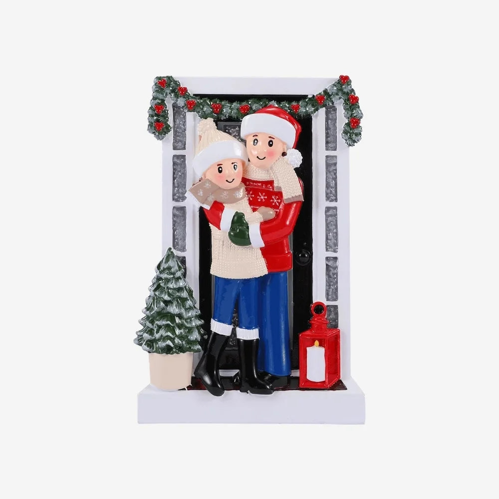 Farm House Family of 2 Personalized Christmas Ornament