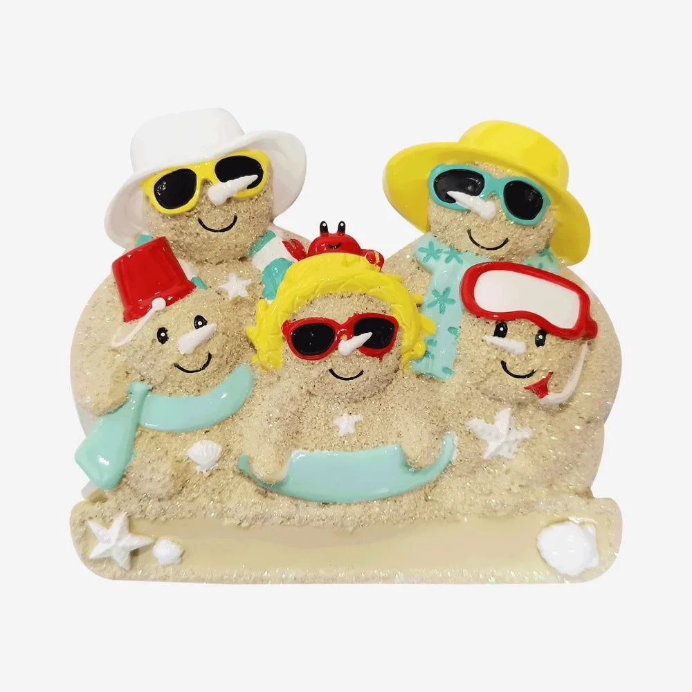 Sandman Family of 5 Personalized Christmas Ornament