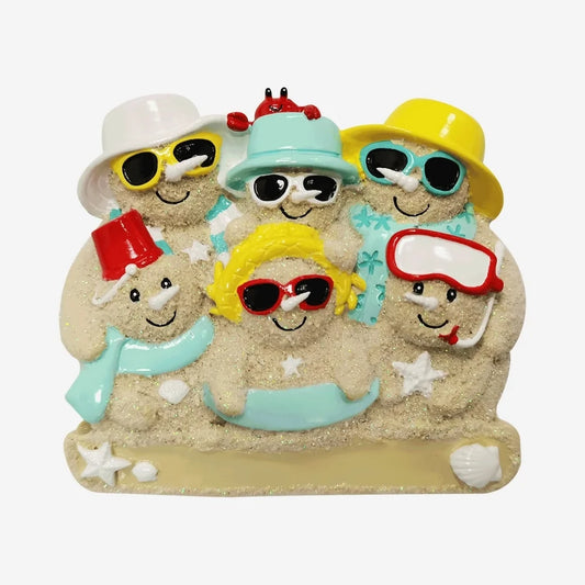 Sandman Family of 6 Personalized Christmas Ornament