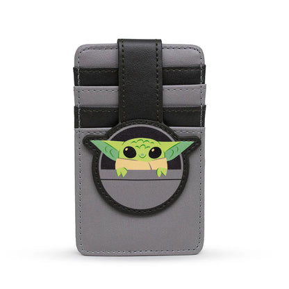 Character Wallet ID Card Holder - Star Wars Grogu Baby Yoda Smiling Hovering Pram Pod Gray/Black (ETA SEPTEMBER / OCTOBER 2024)