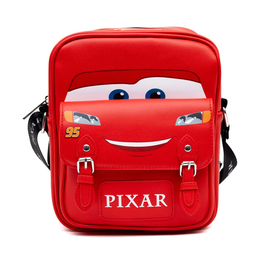 Crossbody Bag with Two-Pockets and Slip Pocket - Cars Lightning McQueen Car Body Paint Scheme Red