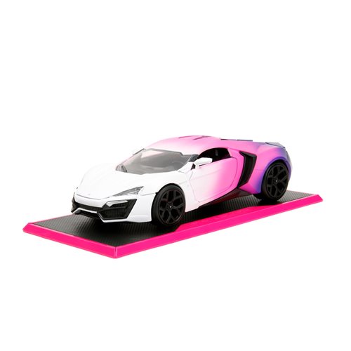 Pink Slips Lykan Hypersport White and Purple 1:24 Scale Die-Cast Metal Vehicle