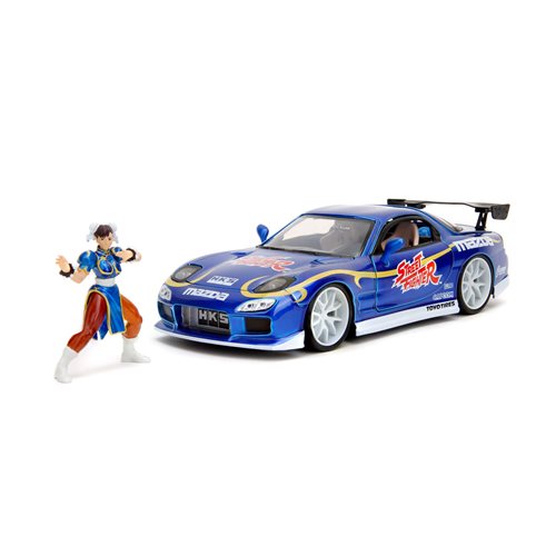 Hollywood Rides Street Fighter Chun-Li 1993 Mazda RX-7 1:24 Scale Die-Cast Metal Vehicle with Figure (ETA NOVEMBER 2024)