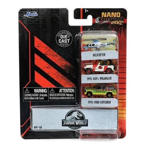 Jurassic Park Nano Hollywood Rides Vehicle 3-Pack