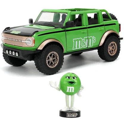 M&M's 2021 Ford Bronco 1:24 Scale Die-Cast Metal Vehicle with Green Figure (ETA FEBRUARY 2025)