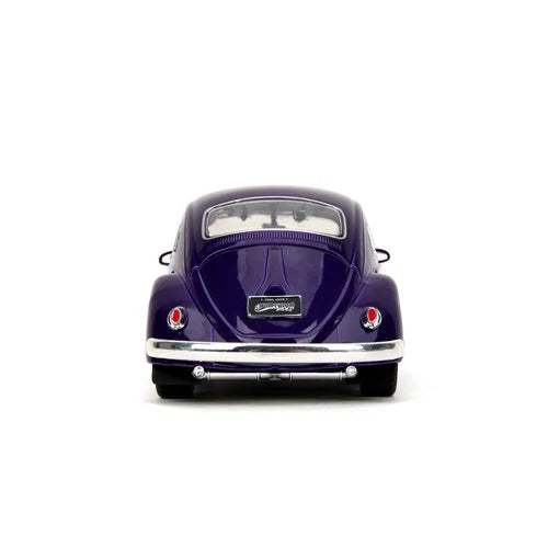 Wednesday Volkswagen Beetle 1:24 Scale Die-Cast Metal Vehicle with Wednesday Addams and Thing Figure