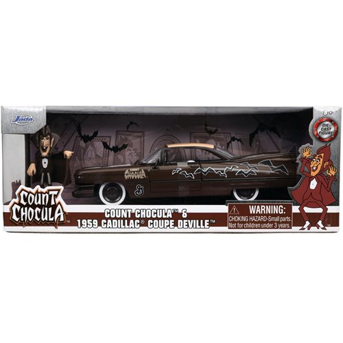 Hollywood Rides Count Chocula 1959 Cadillac Coupe DeVille 1:24 Scale Die-Cast Metal Vehicle with Figure
