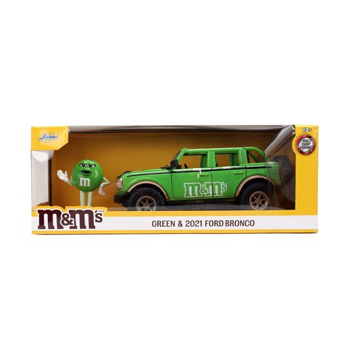 M&M's 2021 Ford Bronco 1:24 Scale Die-Cast Metal Vehicle with Green Figure (ETA FEBRUARY 2025)