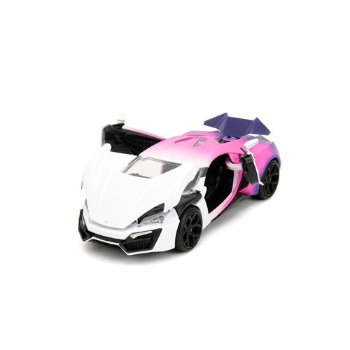 Pink Slips Lykan Hypersport White and Purple 1:24 Scale Die-Cast Metal Vehicle