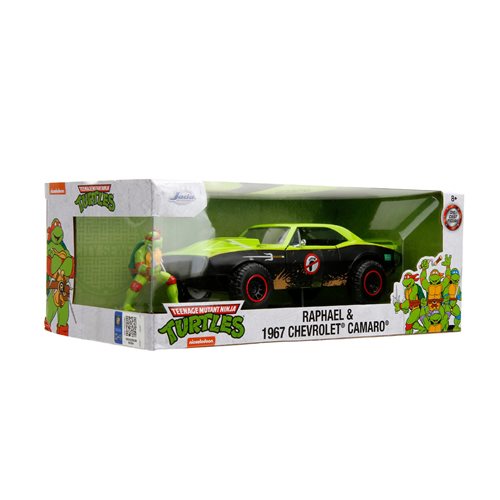 Teenage Mutant Ninja Turtles 1967 Chevrolet Camaro 1:24 Scale Die-Cast Metal Vehicle with Raphael Figure