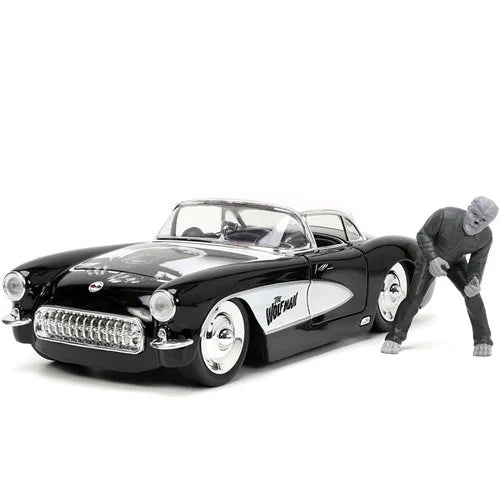 Hollywood Rides Universal Monsters Wolfman 1957 Chevrolet Corvette 1:24 Scale Die-Cast Metal Vehicle with Figure