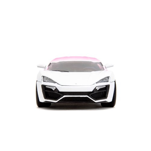 Pink Slips Lykan Hypersport White and Purple 1:24 Scale Die-Cast Metal Vehicle