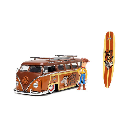 Toy Story Volkswagen Surf Bus 1:24 Scale Die-Cast Metal Vehicle with Woody Figure