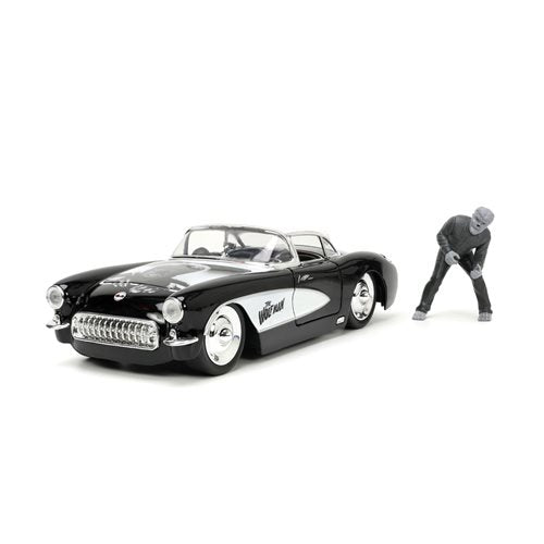 Hollywood Rides Universal Monsters Wolfman 1957 Chevrolet Corvette 1:24 Scale Die-Cast Metal Vehicle with Figure