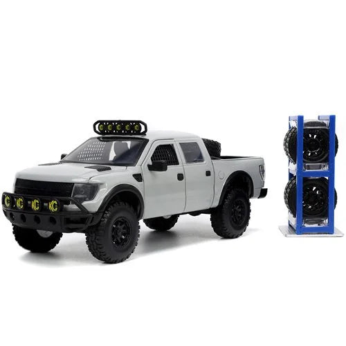 Just Trucks 2011 Ford F-150 SVT Raptor Gray 1:24 Scale Die-Cast Metal Vehicle with Tire Rack