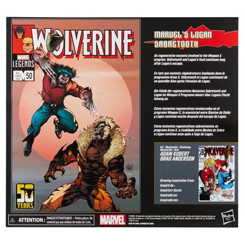 Wolverine 50th Marvel Legends Logan vs Sabretooth 6-Inch Action Figure 2-Pack (ETA APRIL / MAY 2024)