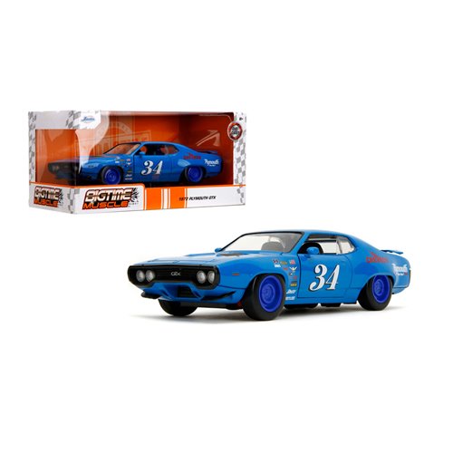 Bigtime Muscle 1972 Plymouth GTX Glossy Blue 1:24 Scale Die-Cast Metal Vehicle (ETA JANUARY 2025)