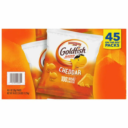 Pepperidge Farm Goldfish Crackers, Cheddar, 1 oz, 45-count