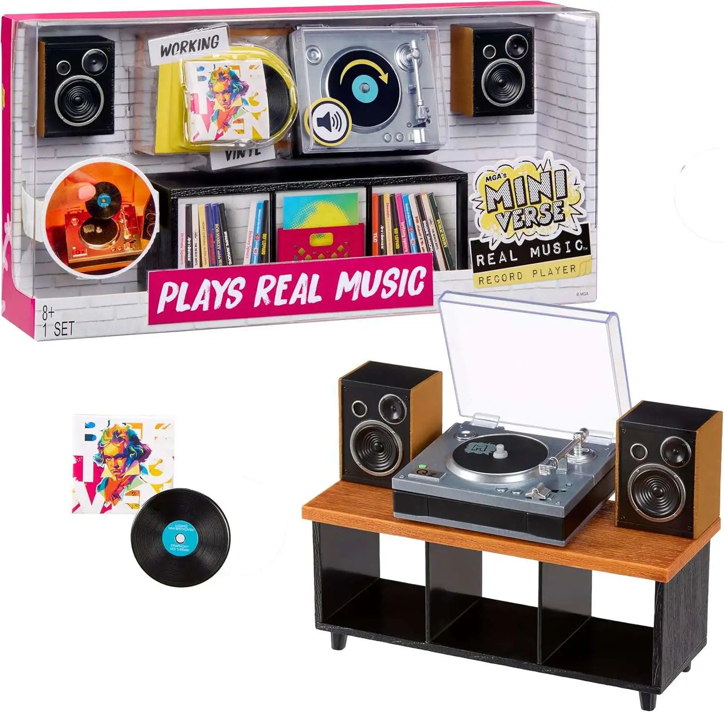 MINIVERSE REAL MUSIC VINYL RECORD PLAYER PLAYSET - FEATURING BEETHOVEN'S 5TH SYMPHONY VINYL RECORD - PREORDER