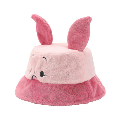 Winnie The Pooh Piglet Pink Short Faux Fur Bucket Hat