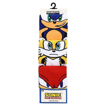 SONIC THE HEDGEHOG SONIC, TAILS, AND KNUCKLES 3 PAIR CREW SOCK