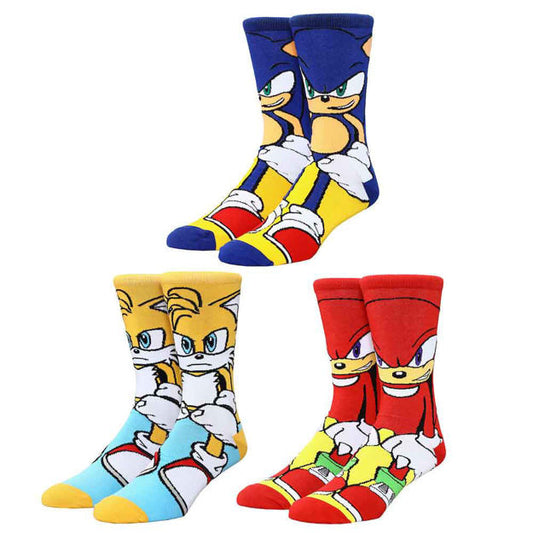SONIC THE HEDGEHOG SONIC, TAILS, AND KNUCKLES 3 PAIR CREW SOCK