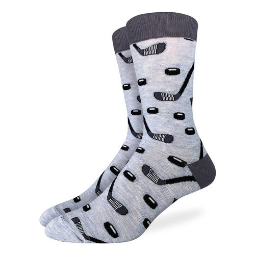 Men's Big & Tall Hockey Sticks and Pucks Socks